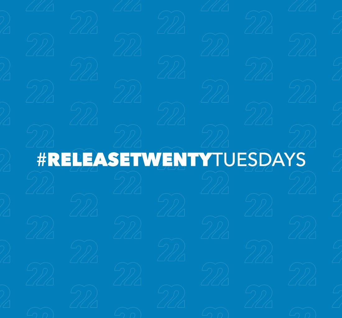 Image promoting Release Twenty-Tuesdays with white text and a Honolulu Blue background